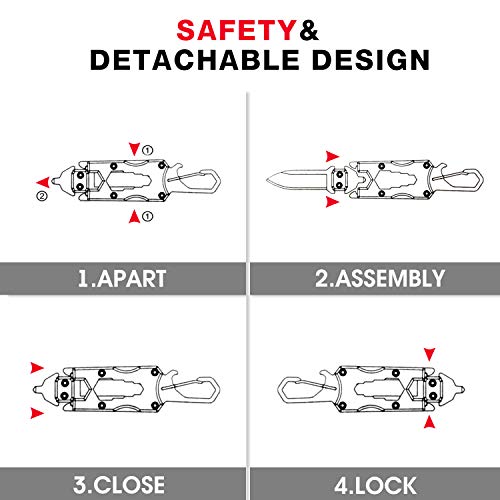 Edcfans Keychain Pocket Knife Small Knives With Clip, Multitool Box Cutter Car Key Chain With Glass Breaker, Bottle Opener, Screwdriver And Wrench, Edc Knife For Everyday Carry #TOP5