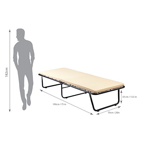 Image of Single Size Metal Folding Bed (Fabric - Black)