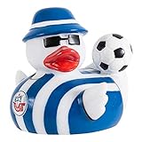 Maße: ca. 9 x 9 x 8.5 cm F.C. Hansa Rostock Badeente - Fischerhut - Qietscheente, Ente, Duck (L/WIR)