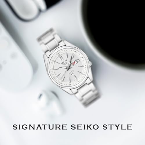 Image of SEIKO Automatic Watch for Men 5-7S Collection | Day /date Calendar, Luminous Hands, Stainless Steel Case & Bracelet, Black Dial, 7S26 Automatic Movement, 30M Water-Resistant