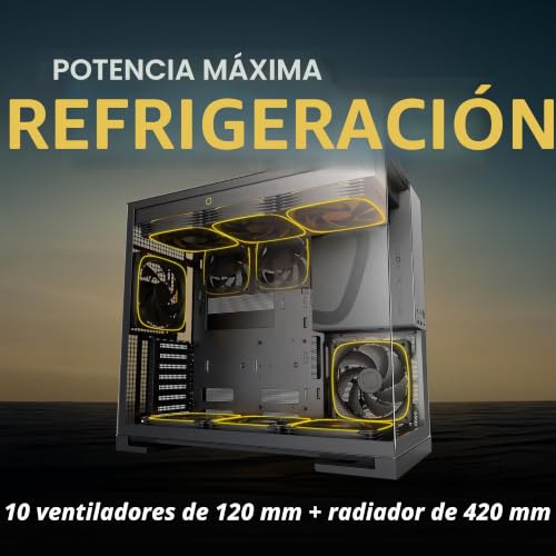 Caja E-ATX Geometric Future M5 con paneles sin herramientas y acero de 1,2 mm 3