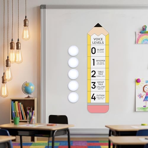 Luces LED de nivel de voz escolar Glooglitter con calcomanías control ruido aula 6