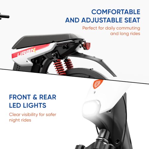 Image of Motovolt URBN E-Moped | Up to 105 km Range (PAS Mode) | 250W BLDC Motor | 36V Removable LFP Battery, 20Ah (IP67) | 120 kg Load Capacity | Spring + Hydraulic Suspension | 20 inch Tyres | Dove White 1