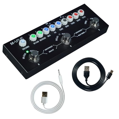 Multi Effects Guitar Pedal, Reverb Guitar Pedal, Delay, Chorus, Phaser, with IR Loading 9 AMP...