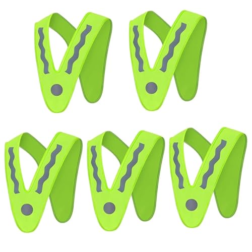 HWJFDC Chaleco Reflectante Chaleco de Seguridad Reflectante for niños, Chaleco de Hombro de Alto Brillo, Resistente al Desgaste, for Exteriores, 1/2/3/5 Uds.(5Pcs)