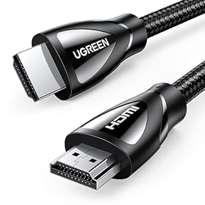 UGREEN 8K HDMI Cable 2.1 6.6FT, 48Gbps Ultra High Speed Braided HDMI Cord 10K 8K@60Hz 4K@240Hz, eARC HDR10 HDCP 2.2&2.3, Compatible with PS5/Xbox Series X/Roku TV/HDTV/Blu-ray