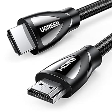 UGREEN Cabo HDMI 8K 2.1 16FT, cabo HDMI trançado de ultra alta velocidade de 48 Gbps 10K 8K @ 60 Hz 4K @ 240 Hz, eARC HDR10 HDCP 2.2 e 2.3, cabo HDMI compatível com PS5 / Xbox Series X/Roku