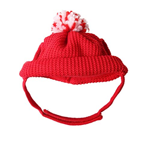 Scicalife Dog Santa Hat Pet Christmas Warm Knitting Wool Hat With Ear Holes - Dog Christmas Hat Red Santa Cap Costume For Dogs Cats Puppy #TOP5