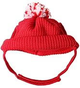 Scicalife Dog Santa Hat Pet Christmas Warm Knitting Wool Hat with Ear Holes - Dog Christmas Hat R...