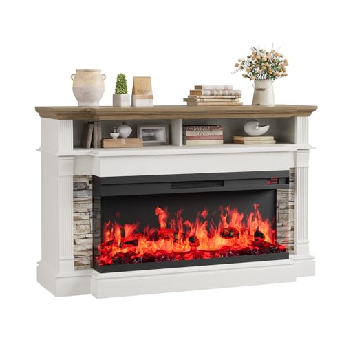 QUW Fireplace TV Stand for TVs up to 65