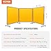 VEVOR Welding Screen with Frame, 6' x 6' 3 Panel Welding Curtain Screens, Flame-Resistant Vinyl Welding Protection Screen on 12 Swivel Wheels (6 Lockable), Movable & Professional for Workshop, Yellow