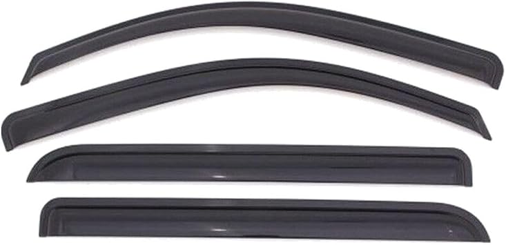 Acrylic Tape on Window Visors Rain Sun Guard 4pcs Front Rear Left Right for Mitsubishi for Mirage 1997-2001 4pc Smoke/Tinted Slim Style -WD-MM974