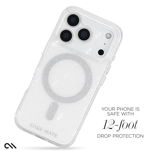 Image of Case-Mate iPhone 17 Pro Case - Twinkle Stardust | Compatible with MagSafe - Stylish Sparkly Phone Cover with 12ft Drop Protection - Magnetic Phone Cover for iPhone 17 Pro