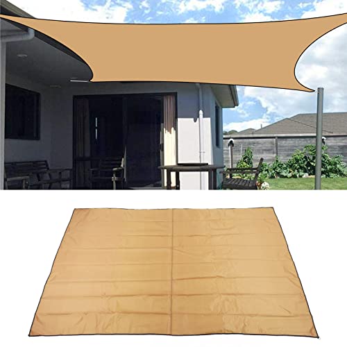 LKPOMI 6.5' x 10' Rectangle Waterproof Sun Shade Sail Outdoor Shade Canopy Awning Cloth for Patio Courtyard Garden Swimming Pool Deck Carport(Khaki)