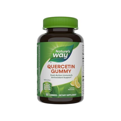 Natures Way Quercetin Gummies with Zinc Immune Defense Support* Antioxidant Support * Lemon Flavored 60 Gummies (Packaging May Vary)