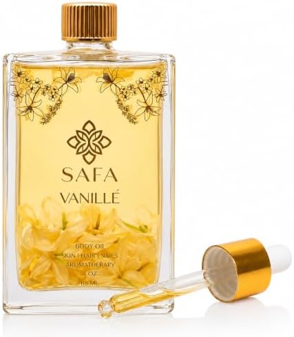 SAFA Organic Vanilla Body Oil - Nourishing Oil for Skin, Hair & Nails 118ml