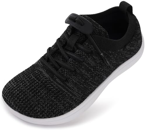 Image of WHITIN Toddler /Little Kid Wide Barefoot Shoes | Slip on Zero Drop Minimalist Sneakers for Boys Girls | Adjustable No-Tie Lacing Design