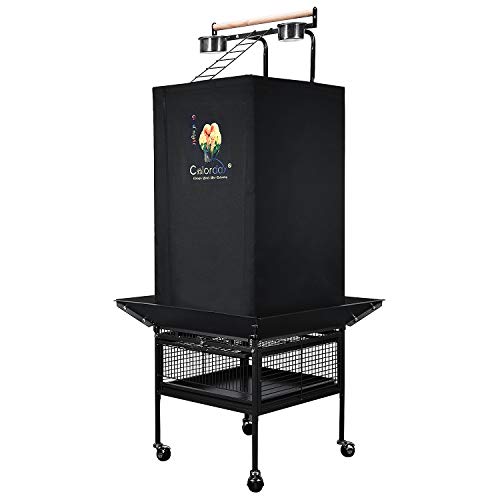 Colorday Good Night Bird Cage Cover for Large Bird Cage with Play Top (Patent Pending),Black 61" - Image 3