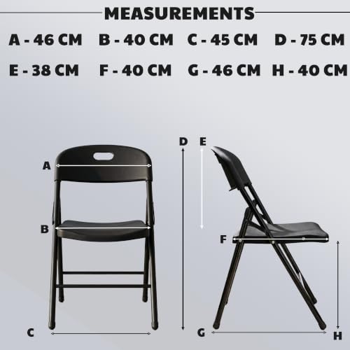 Image of MRC Metal Folding Chair Seat Upholstered Leatherette for Space-Saving Design for Home, Office, and Dorm Rooms Kitchen,Work,Sturdy,Garden (1, Curve Folding Black)