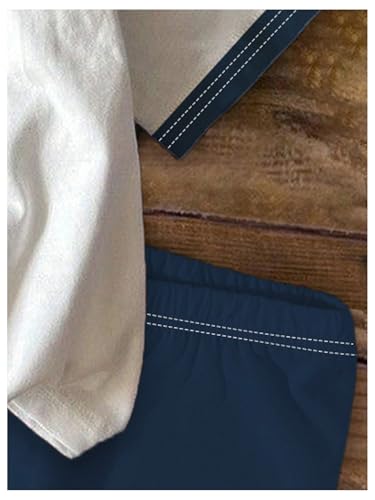 WDIRARA Conjunto feminino de 2 peças com estampa de laço, camiseta de manga curta e shorts de motoci