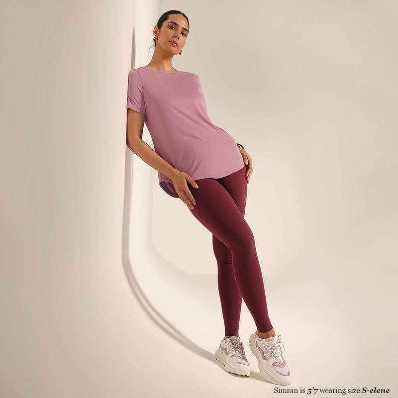 Image of BlissClub CloudFlex Apple Hem Tee, Weightless Comfort All Day Long, Round Neck, Sleeveless Design, Feels Like Second Skin,Flattering fit,Insanely Lightweight