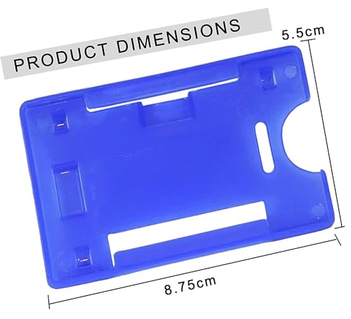 Image of ANG Plastic ID Badge Holder, ID Badge Reel, Lanyard Blue (Pack of 10)
