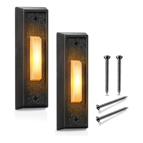 Kopinma Wall Mounted Garage Door Switch with LED Lights 2 Pieces Illuminated Doorbell Button