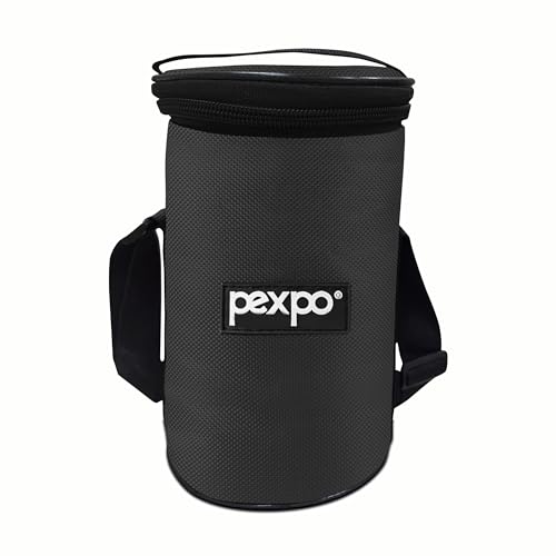 Image of Go24 pexpo Marvel-4 Stainless Steel Meal Box with 4 Containers(2 * 280ml, 200ml, 430ml), 1 Spoon & Bag - Black |BPA Free Lid | Leak Proof | Lunch Box for Office Men and Women
