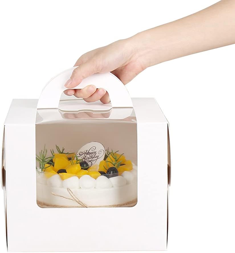 La Llareta Cake Box, 15 Pieces White Bakery Boxes, Cake Holder Carrier Gift Box, for Wedding Party Birthday Cakes(4 Inch) - Image 5
