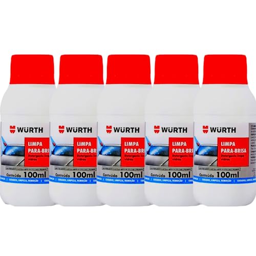 kit 5 Limpador de Parabrisa Liquido Para Reservatorio do Carro 100ml Wurth