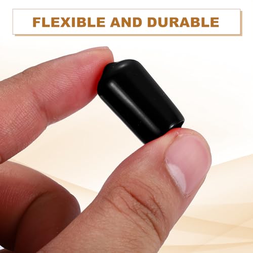 Image of uxcell 88Pcs Rubber End Caps, 13mm(15 /32 inch) ID Round Screw Thread Protectors Flexible Screw Bolt Covers Caps for Metal Tube Rod Bolt, Black