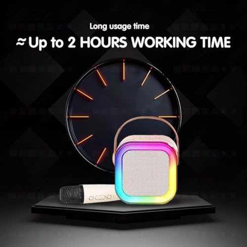 Image of TEQO Karaoke Mic with Speaker for Singing, Rchargeable Wireless Mini Portable Bluetooth Speaker with Microphone & LED Lights, Cute Birthday Gift for Kids Musical Toys for Boys, Girls and Adults