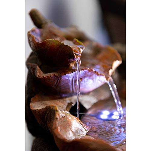 Alpine Corporation WIN622 9 Inch Tall Indoor Tabletop Tiered Leaf Hand-Painted Fountain thumb #4