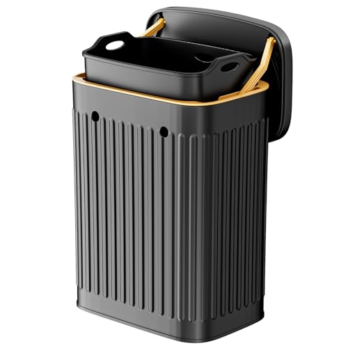 MICHIHOMIE Mülleimer Hängend für Küche, Edelstahl Mülleimer mit Deckel...