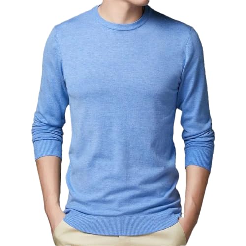 Men's Round Neck Solid Color Knitted Sweater Bottoming Sweater Thin Slim Pullover Jumper2