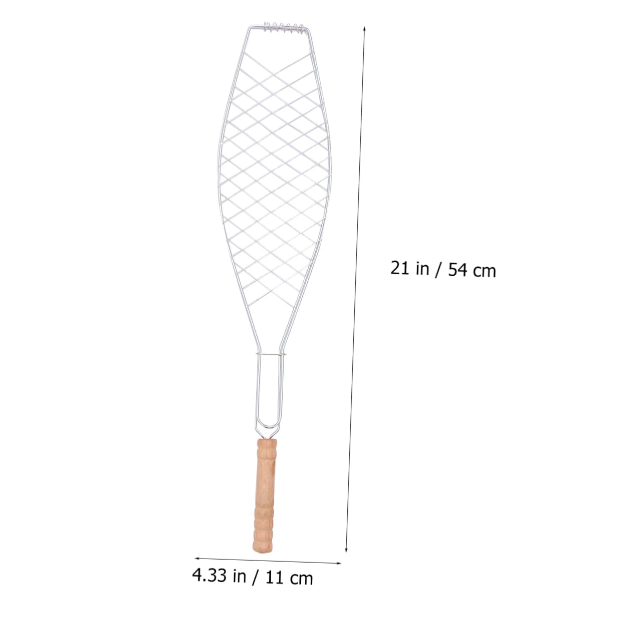 Juego de 4 pinzas antiadherentes para parrilla de hierro con mango de madera, juego de clips para barbacoa de pescado y carne para acampar al aire libre, herramientas perfectas para asar y cocinar