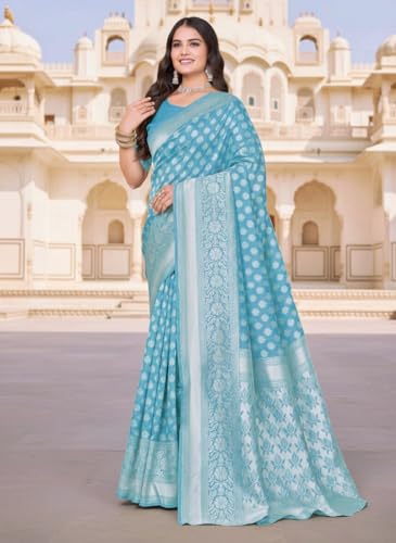 Image of Glory Sarees Women's Woven Pure Soft Kanjivaram Silk Saree Banarasi Style With Blouse Piece for Wedding