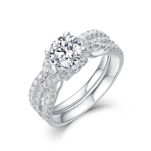 Bagues de fiançailles en moissanite 1 ct le cadeau de mariage idéal taille 6-8