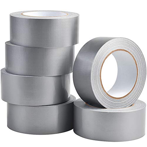 Image of Duct Tape, Silver Grey Duct Tape Bulk for Indoor Outdoor, 1.88 Inches Width x 35 Yard Length (6 Rolls per Pack)