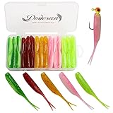 Dovesun Crappie Lures Kit, Fishing Soft Plastic Lures Crappie Walleye Trout Bass Fishing Baits Spilt