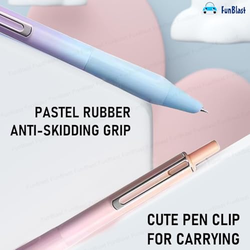 Image of FunBlast Fountain Pen for Students,Iridium Tip Nib Refillable Click 2 Pcs Fountain Pen with 6 Refills,Kawaii Stationary Gift for Office,School Stationery Items for Kids(Panda),Ink Color-Blue