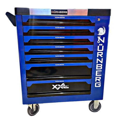 Tool Kindgom Tool Chest Blue/Black Trolley With 6 Drawers Tools Plus Storage