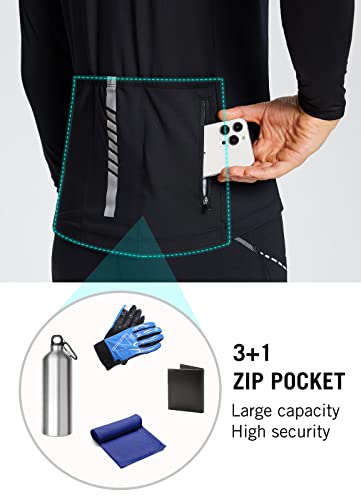BALEAF Men's Cycling Jersey Long Sleeve Road Biking Bicycle Gear Mountain Bike Shirts Full Zip Pockets UPF50+ - Image 5