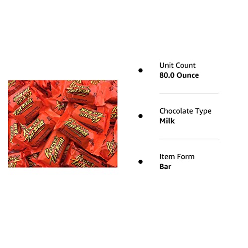 Reese's Fast Break Chocolate Bar, Peanut Butter & Nougat Milk Chocolate Candy, Snack Size Bar, Bulk Pack Of 5 Pounds #TOP1