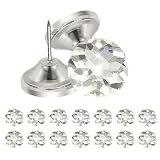 QUARKZMAN 25 Piezas de Tachuelas de Tapizado de Cristal 30mm Tachuelas Diamantadas para Sofás Muebles Cabeceros de Cama Decoración de Pared DIY Manualidades (Cúbico)
