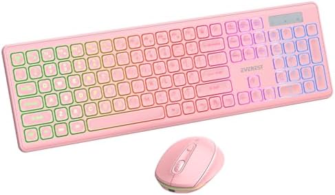 Everest KM-319BT 2.4G+BT1+BT2 Çoklu Cihaz Bağlantılı Q Set Kablosuz Tak ve Kullan Klavye + Mouse (PEMBE) - Görsel 2