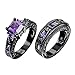 Anneau de cubiques mariée mode mariage brillant dame anneaux violet bande anneaux ensembles pierres précieuses coupe mariage bagues de fiançailles Lustres Bagues Bagues