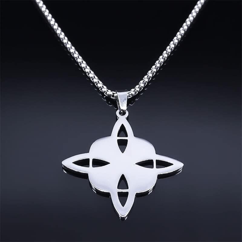 Miniatura 4 de Collar con colgante de nudo celta de bruja de acero inoxidable de brujería de nudo de amuleto collares de joyería para