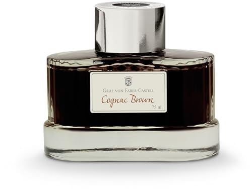 Encre indélébile Graf von Faber-Castell Cognac flacon élégant 75 ml pour écriture haut de gamme