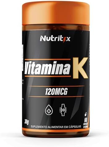 Vitamina K2 MK-7 120mcg, Suplemento Alimentar, 60 Cápsulas